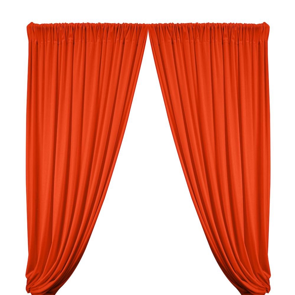 Stretch Velvet Rod Pocket Curtains - Burnt Orange