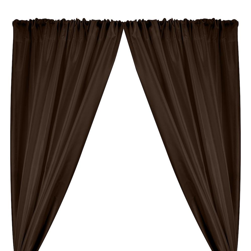 Polyester Dupioni Rod Pocket Curtains - Chocolate Brown 43/120