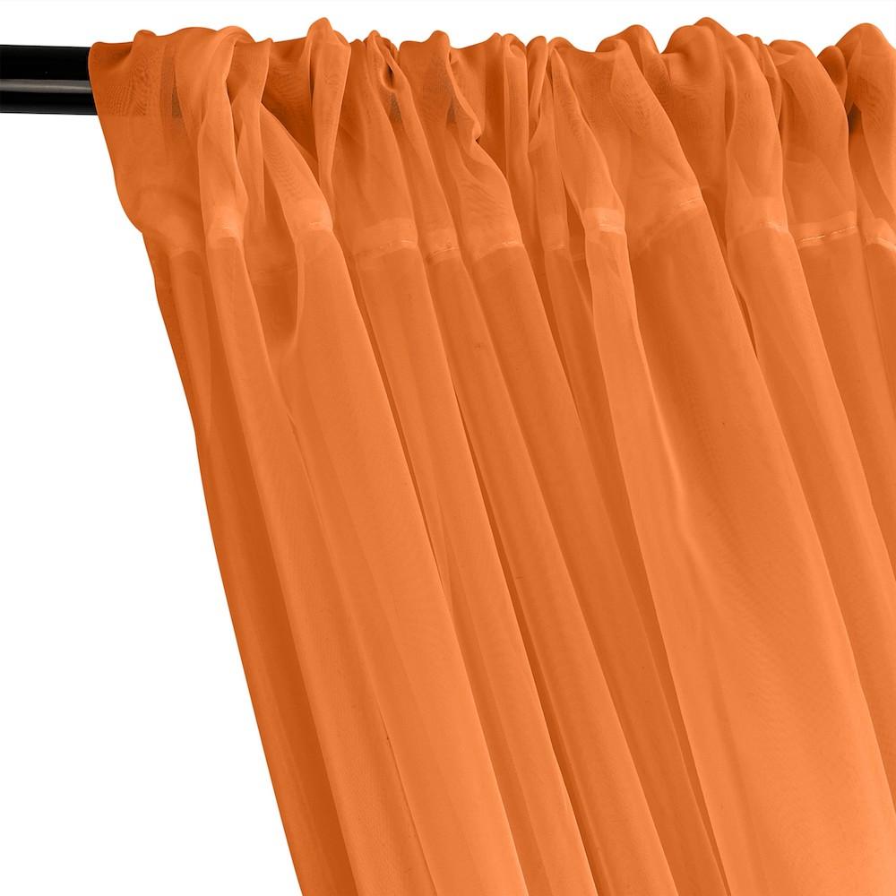 Sheer Voile Rod Pocket Curtains - Neon Orange