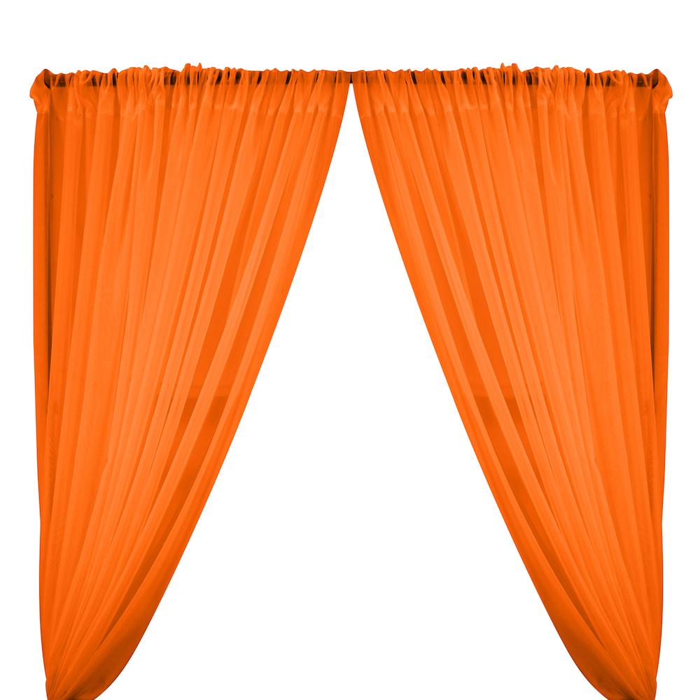 Sheer Voile Rod Pocket Curtains - Neon Orange