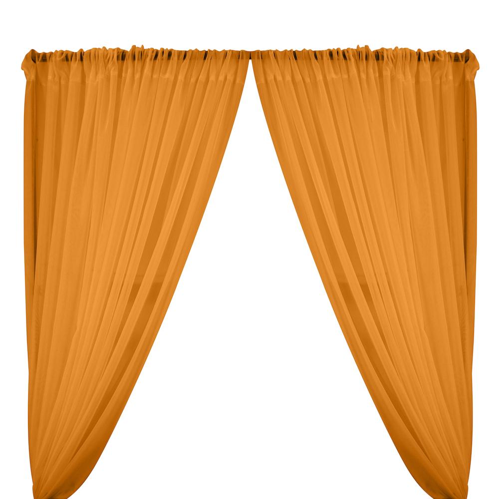 Sheer Voile Rod Pocket Curtains - Orange