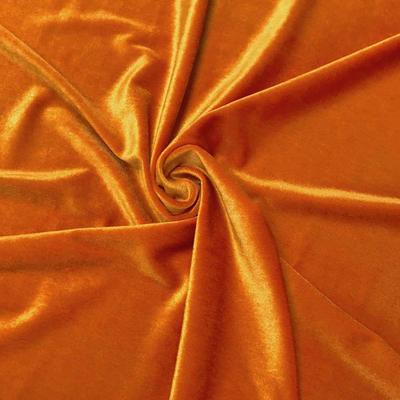 Stretch Velvet Rod Pocket Curtains - Orange