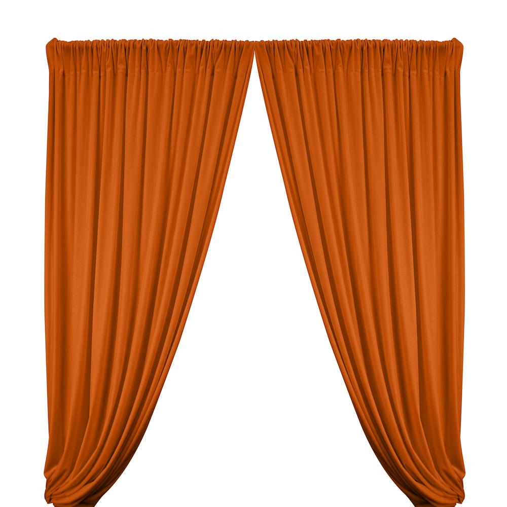 Stretch Velvet Rod Pocket Curtains - Orange
