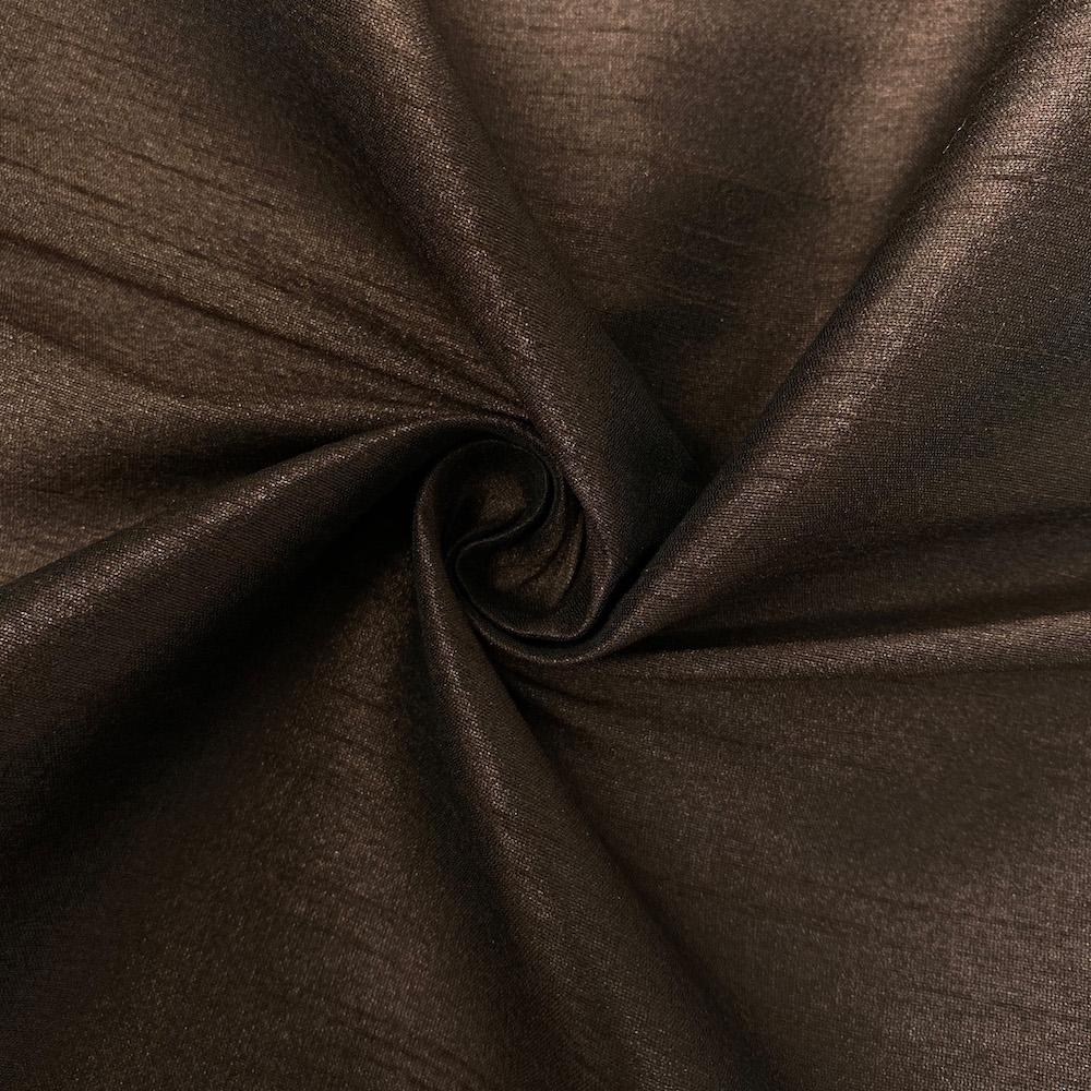 Polyester Dupioni Rod Pocket Curtains - Chocolate Brown 43/120