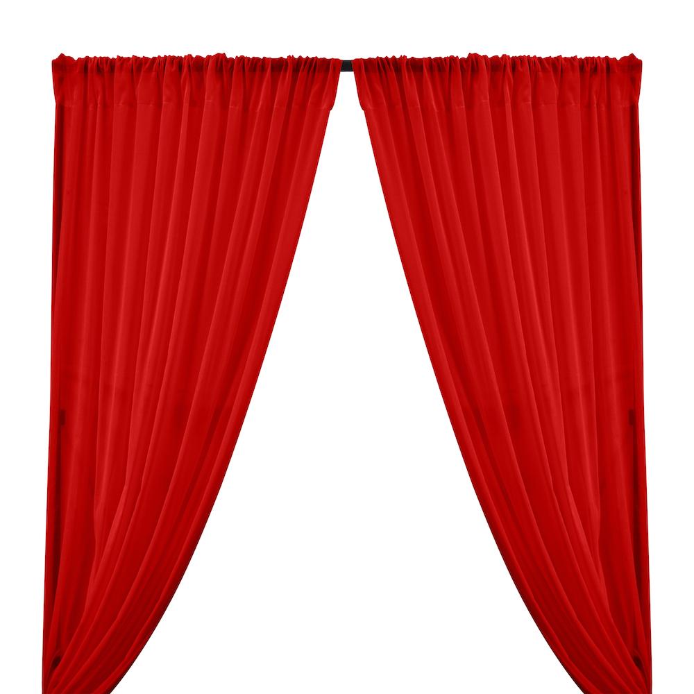 Cotton Voile Rod Pocket Curtains - Red