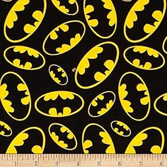 Batman Bat-Signal Fabric by the Yard 44" Wide for Quilting & Craft Projects