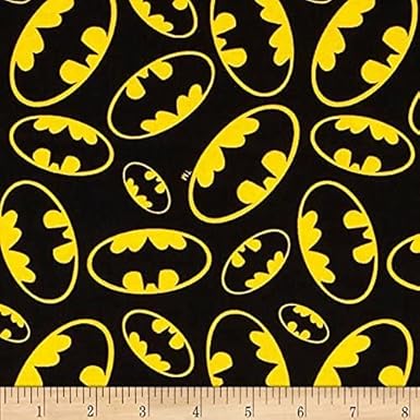 Batman Bat-Signal Fabric by the Yard 44" Wide for Quilting & Craft Projects