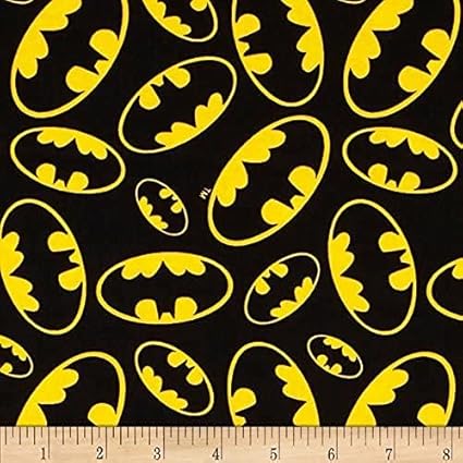 Batman Bat-Signal Fabric by the Yard 44" Wide for Quilting & Craft Projects
