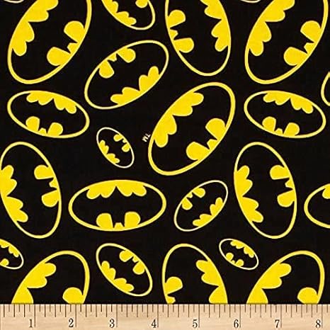 Batman Bat-Signal Fabric by the Yard 44" Wide for Quilting & Craft Projects