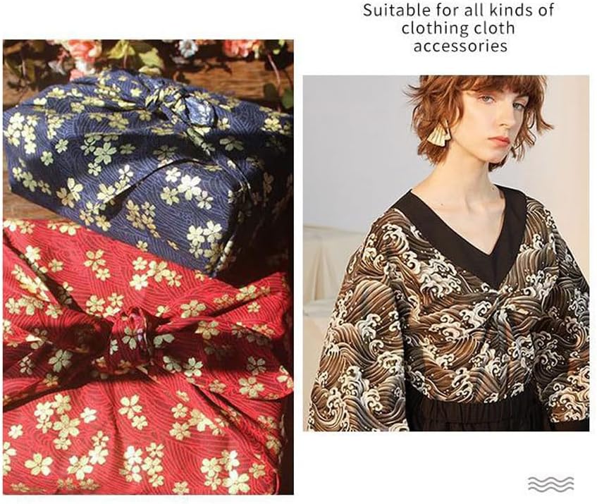 Cotton Japanese Style Fabric by the Yard 39" x 57" for DIY Kimono Sewing