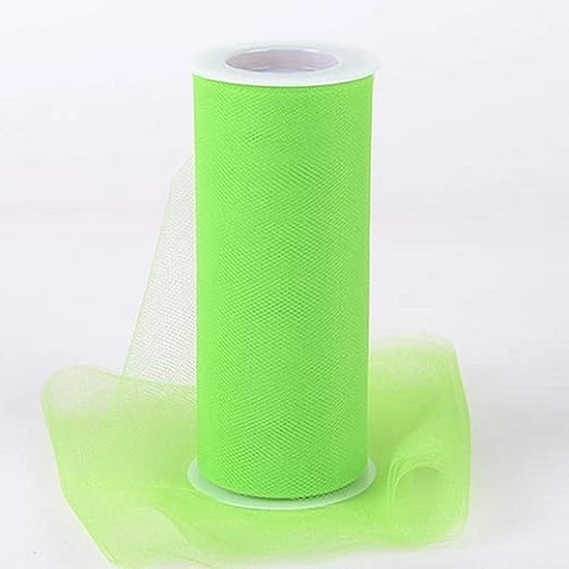 Tulle Fabric by the Yard 6" Wide for Crafts & Decorations in Apple Green