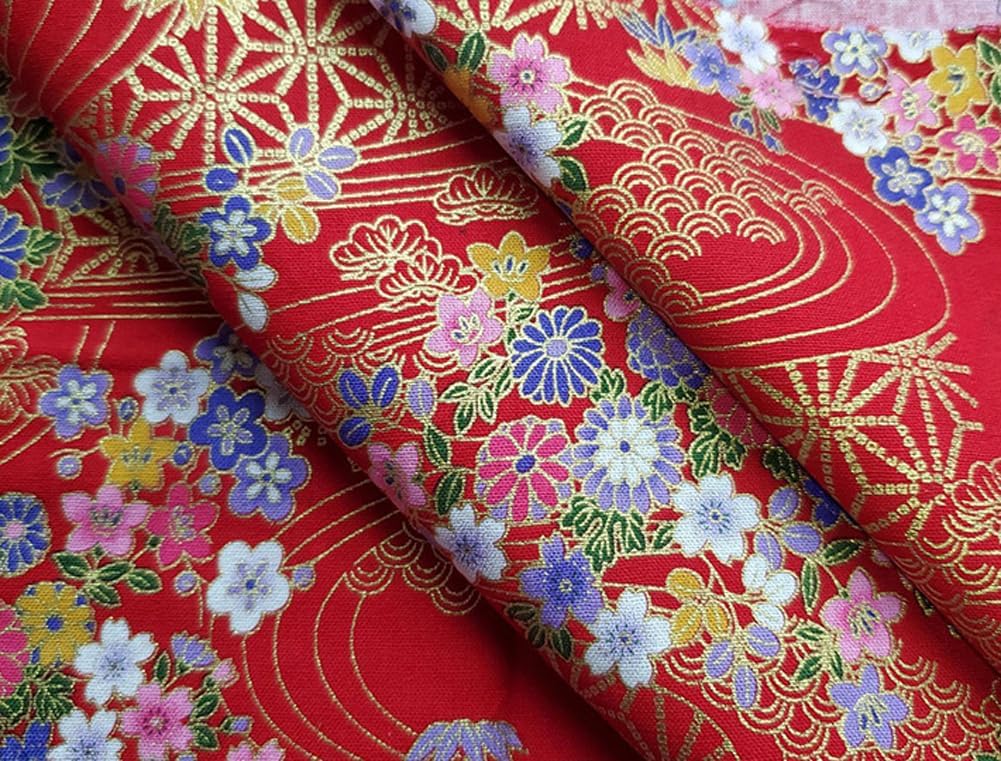 Cotton Japanese Style Fabric by the Yard 39" x 57" for DIY Kimono Sewing