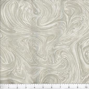 Cotton Marbelicious Quilt Backing Fabric by the Yard 108" Wide in Cream, White, and Taupe