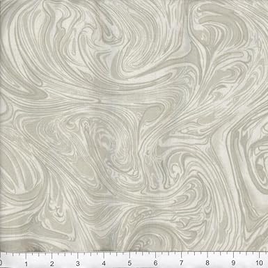 Cotton Marbelicious Quilt Backing Fabric by the Yard 108" Wide in Cream, White, and Taupe