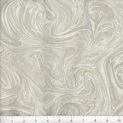 Cotton Marbelicious Quilt Backing Fabric by the Yard 108" Wide in Cream, White, and Taupe