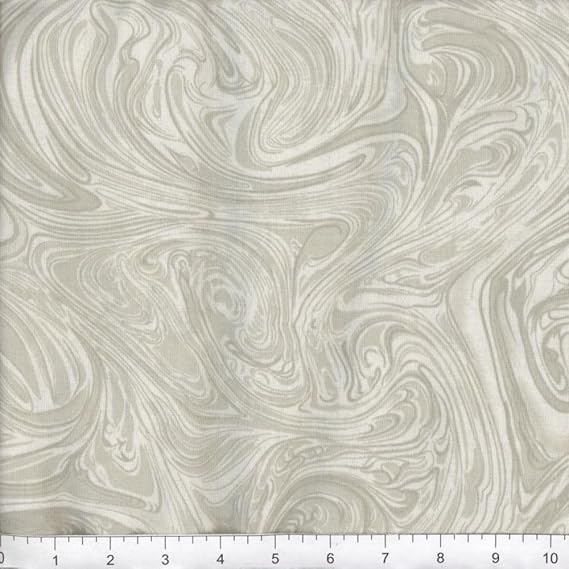 Cotton Marbelicious Quilt Backing Fabric by the Yard 108" Wide in Cream, White, and Taupe