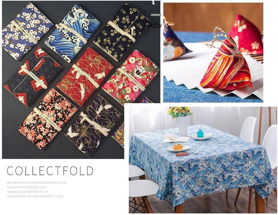 Cotton Japanese Style Fabric by the Yard 39" x 57" for DIY Kimono Sewing