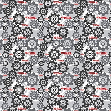 100% Cotton Tonka Truck Gears Fabric by the Yard for Children's Projects