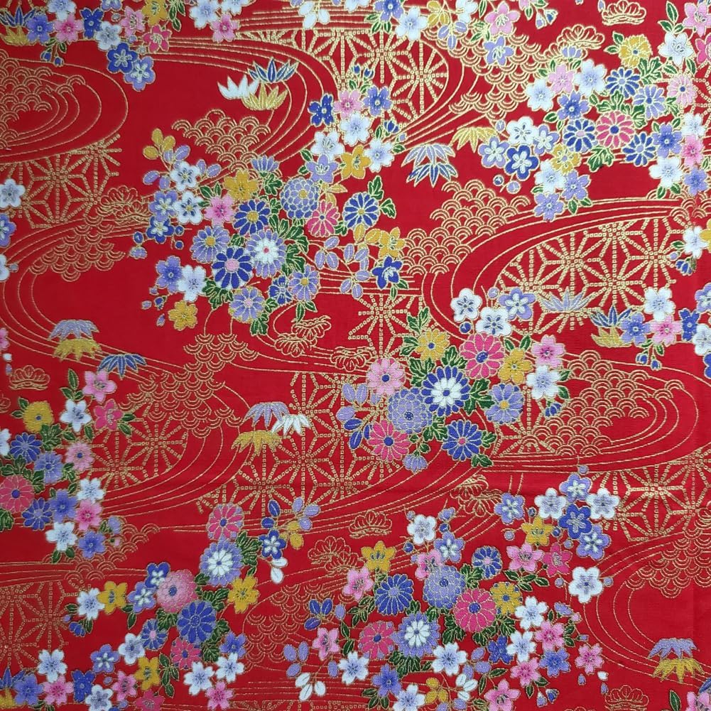 Cotton Japanese Style Fabric by the Yard 39" x 57" for DIY Kimono Sewing