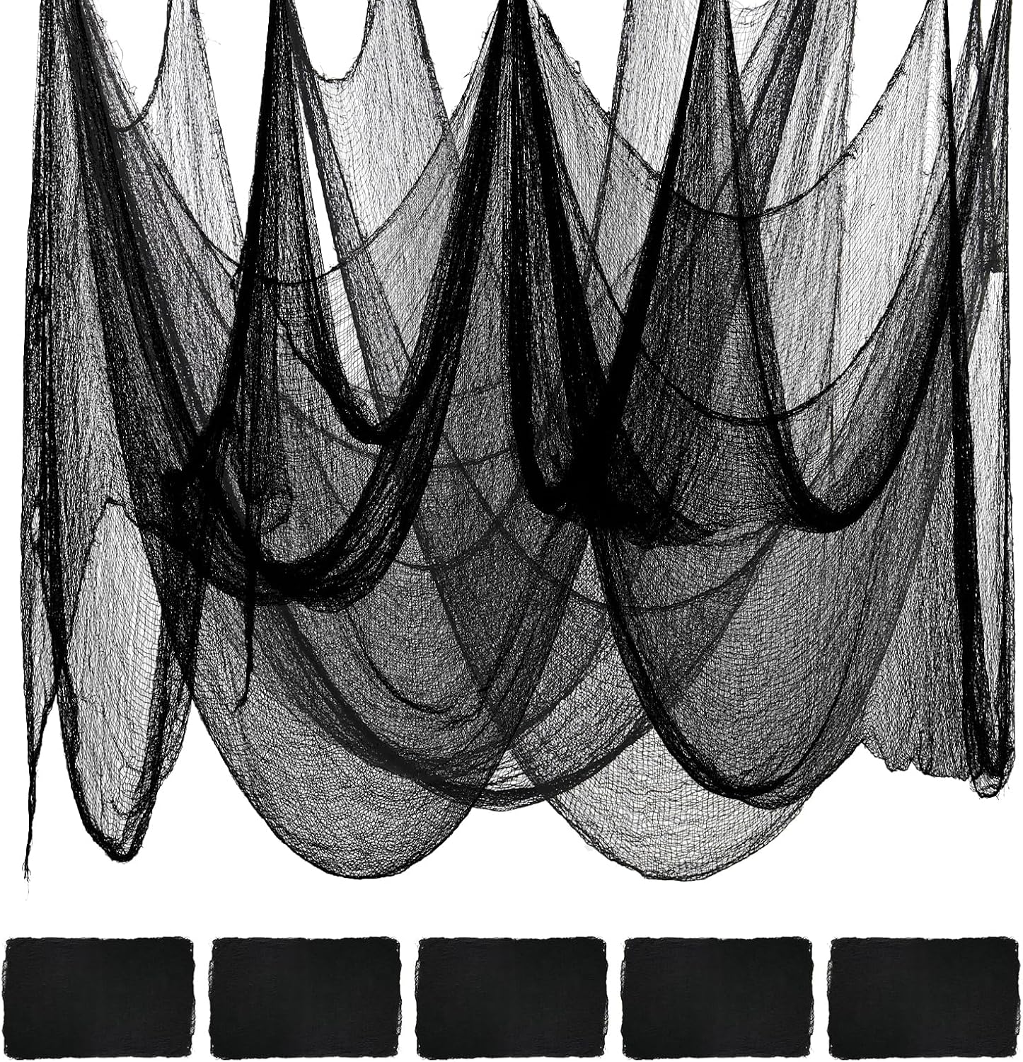 Black Creepy Cloth Fabric by the Yard 30"x80" for Halloween Decor and Party Supplies