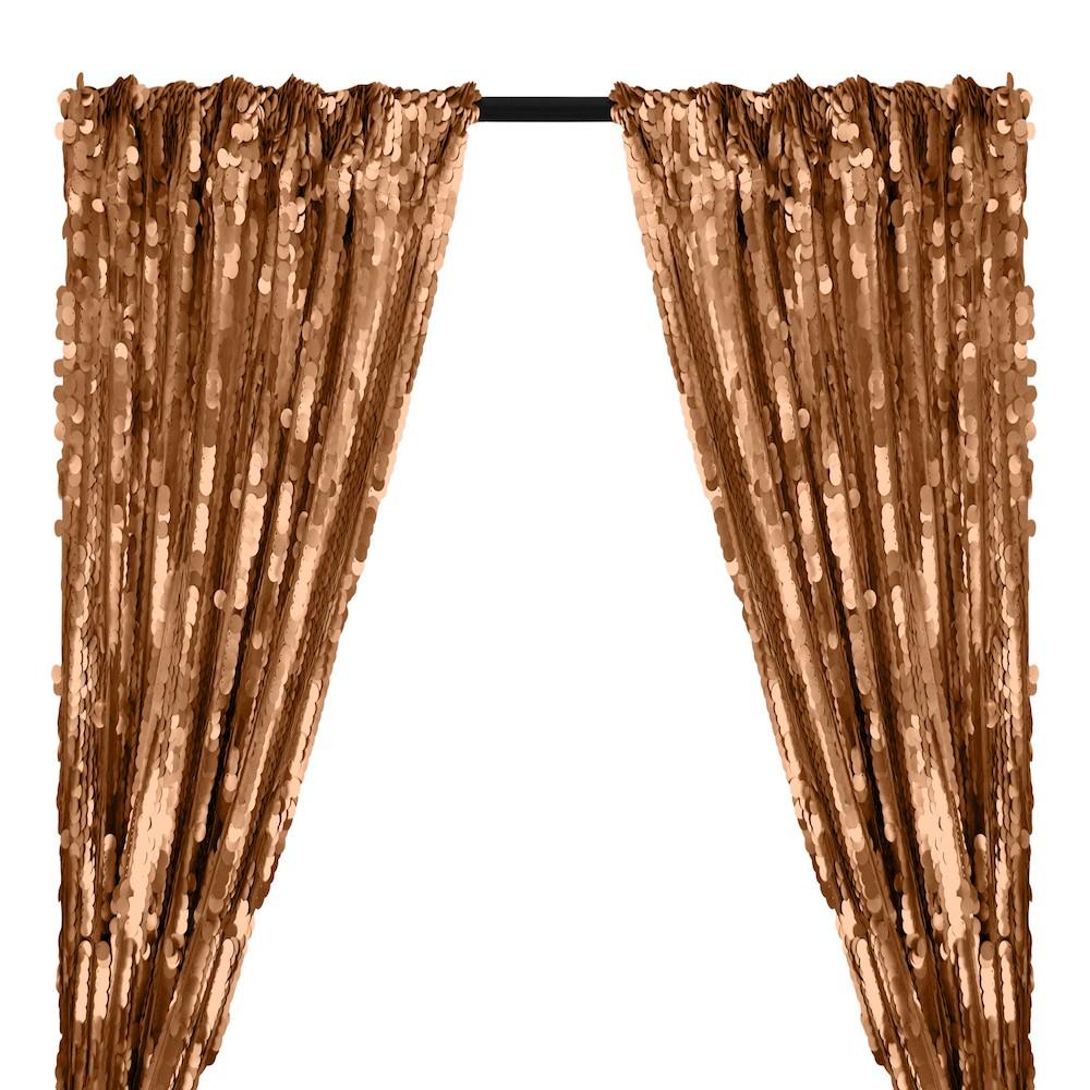 Paillette Circle Sequins Rod Pocket Curtains - Copper