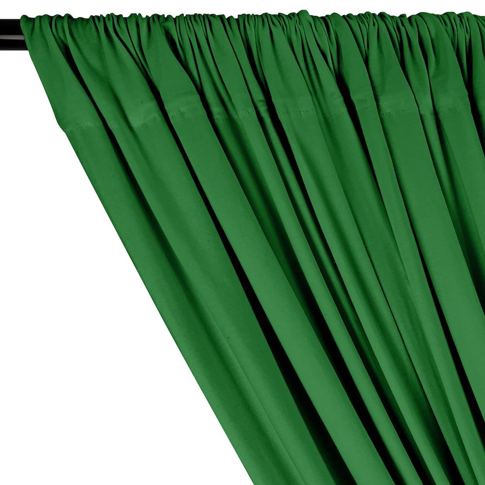 Cotton Jersey Rod Pocket Curtains - Kelly Green