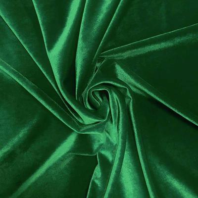 Stretch Velvet Rod Pocket Curtains - Kelly Green