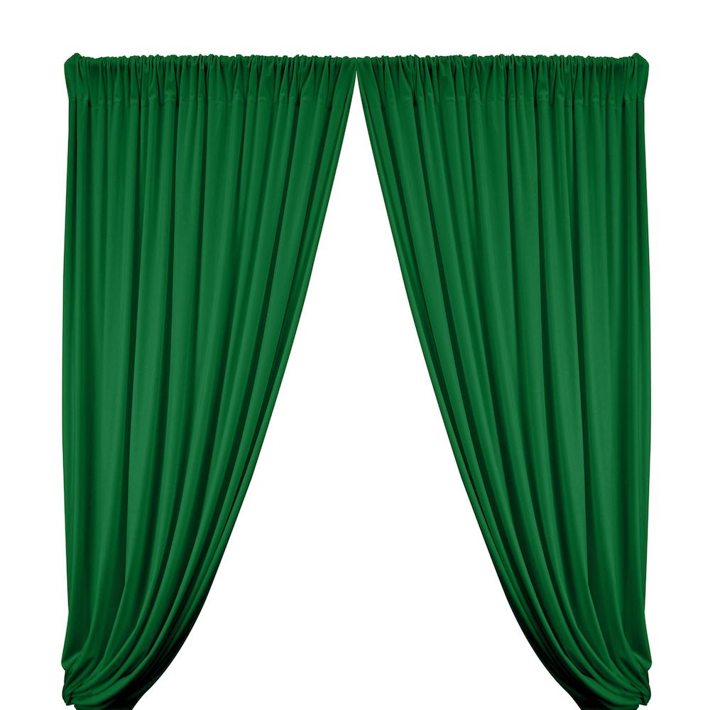 Stretch Velvet Rod Pocket Curtains - Kelly Green