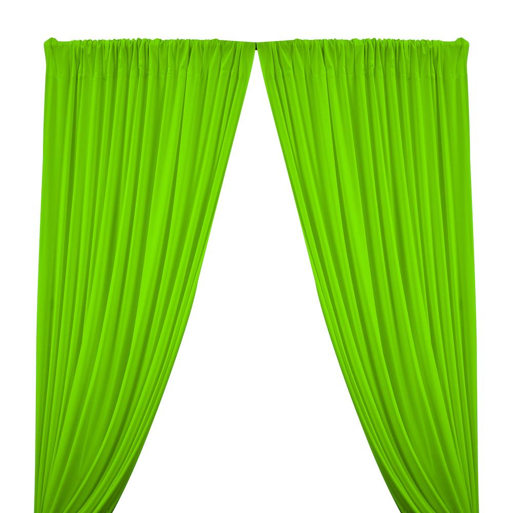 Matte Milliskin Rod Pocket Curtains - Neon Green