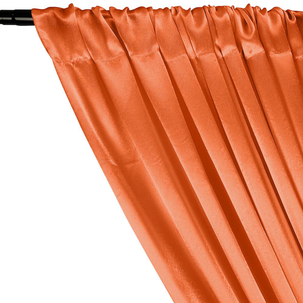 Crepe Back Satin Rod Pocket Curtains - Neon Orange